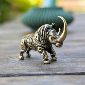 Rhino Miniature Ornamental Animal Small Rhinoceros Figurine Totem