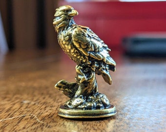 Handmade Brass Eagle Figurine: Vintage Style Bird Sculpture