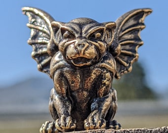 Handcrafted Brass Gargoyle Miniature Figurine – Gothic Decor Statue for Collectors