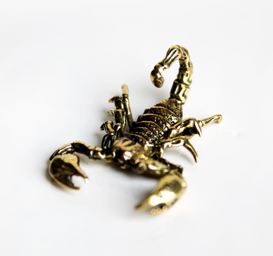 Scorpion Figurine Handmade Brass Miniature Collectible Small Etsy