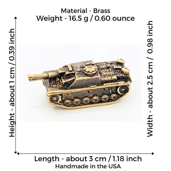 Handmade Brass Miniature Tank Figurine: Military Desk Decor - Etsy