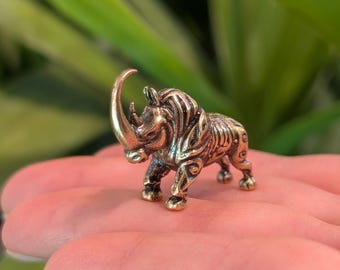 Rhino Miniature Ornamental Animal Small Rhinoceros Figurine Totem