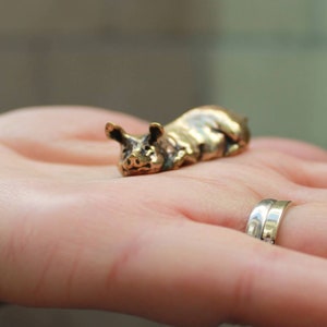 Brass Pig Figurine Collectible Handmade Home Decoration Dollhouse Souvenir Miniature