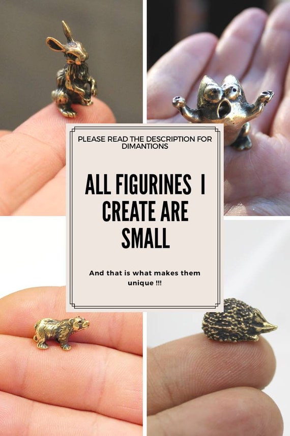 Frog Figurine Brass Tiny Animal Gold Miniature Vintage Handmade