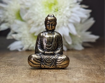 Meditating Buddha Miniature: Handmade Brass Zen Decor