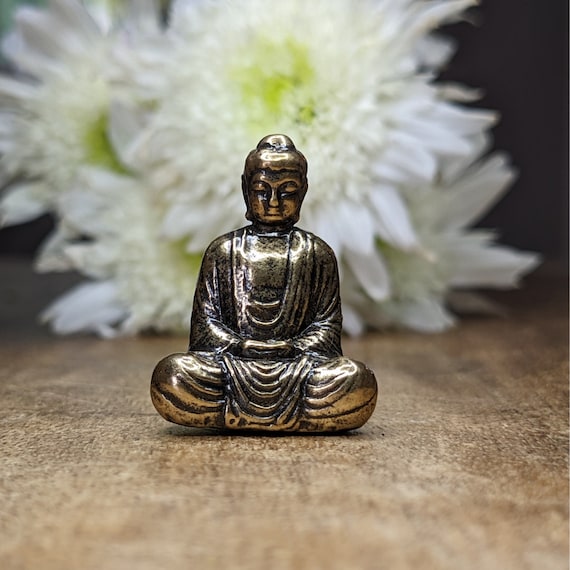 Meditating Buddha Miniature: Handmade Brass Zen Decor