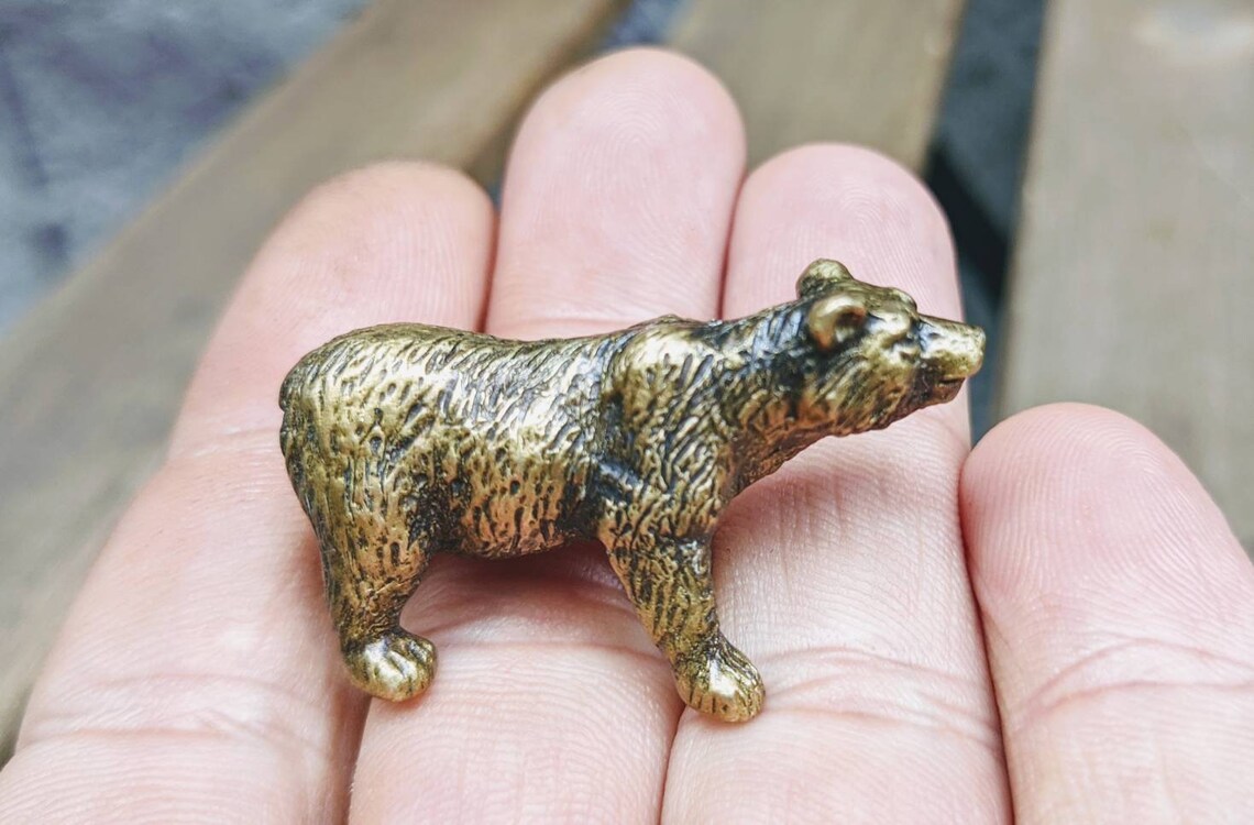 Brass Bear Collectible Figurine Handmade Art Figurine Etsy