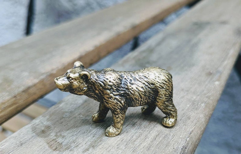 Brass Bear Collectible Figurine Handmade Art Figurine Etsy