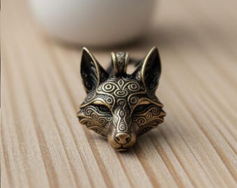 Brass Fox Pendant Necklace: Handmade Rustic Woodland Jewelry