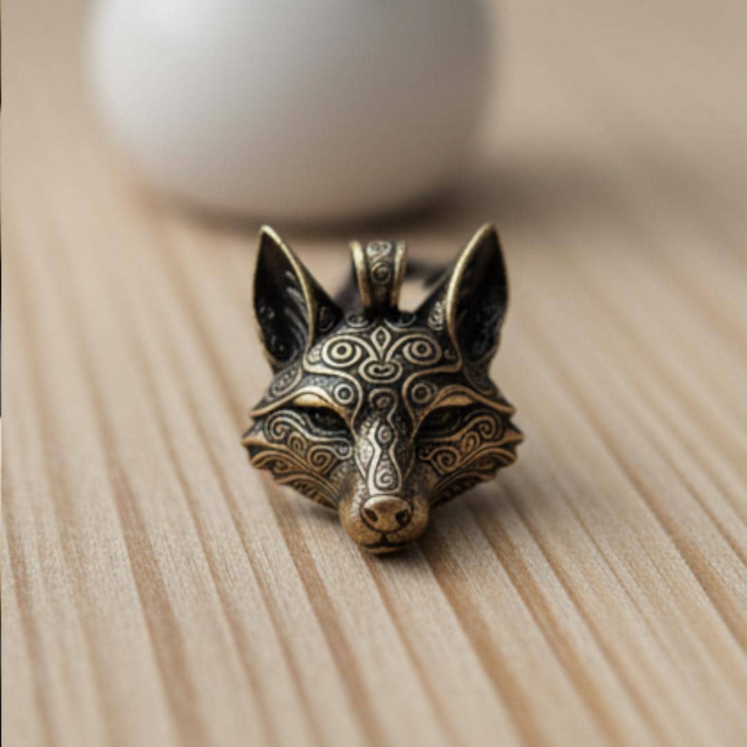 Brass Fox Pendant Necklace: Handmade Rustic Woodland Jewelry