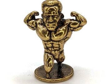 Arnold Schwarzenegger Figurine |Collectible Bodybuilder Gift | Brass Handmade Miniature | Decorative Sculpture Ornament