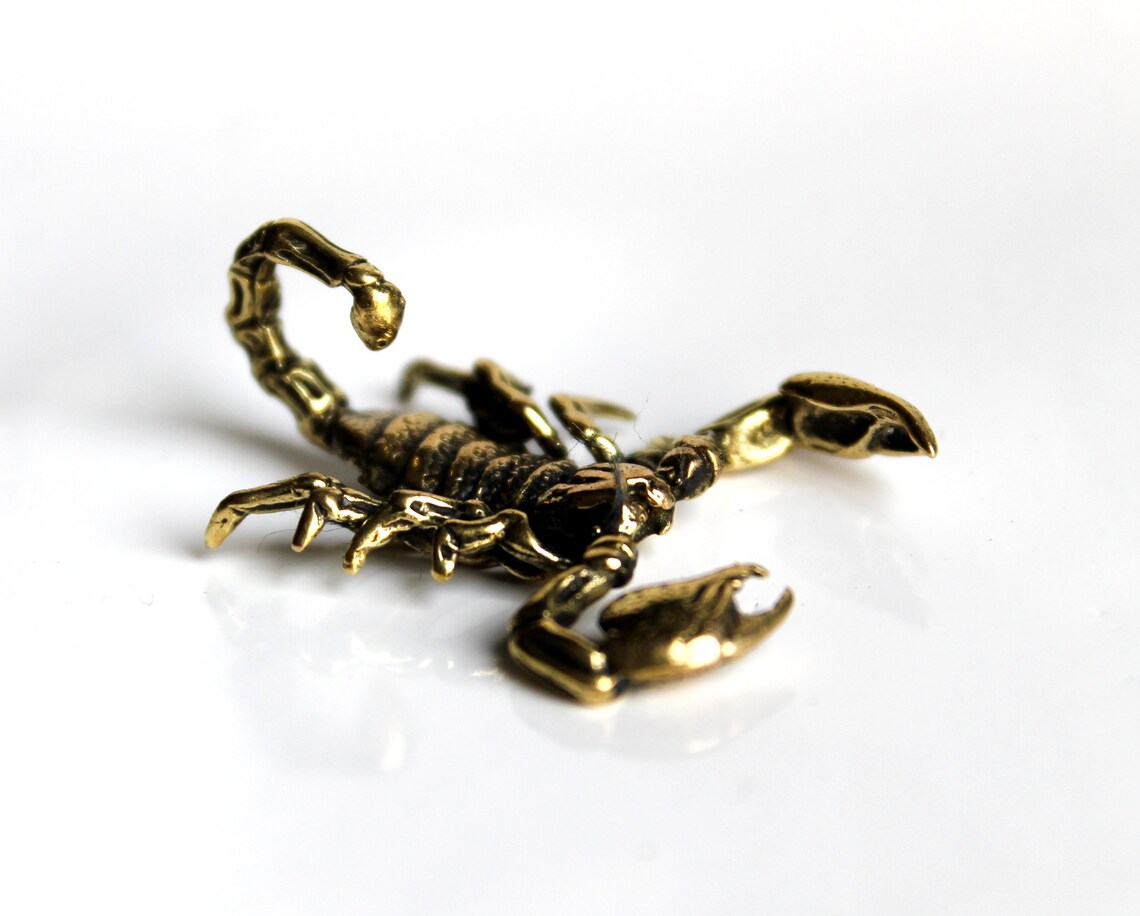 Scorpion Figurine Handmade Brass Miniature Collectible Small Etsy