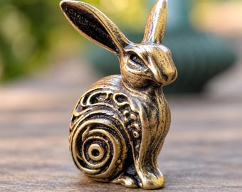Rabbit  Figurine Totem Ornamental Animal Miniature Collectible Sculpture