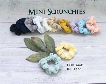 Mini Scrunchies, verschiedene Farben, Baumwolle elastisch