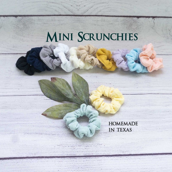 Mini Scrunchies,Variety Colors,Cotton Elastic