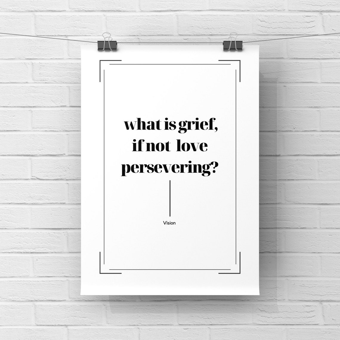 What is Grief If Not Love Persevering Wandavision Vision Quote Etsy