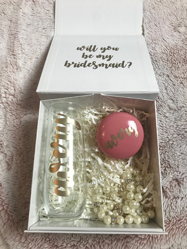 personalized bridesmaid proposal gift box bridesmaid thank you gift small white gift box