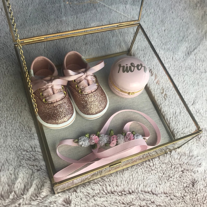Newborn Baby Glass Gift Box / Baby Keepsake Box Etsy