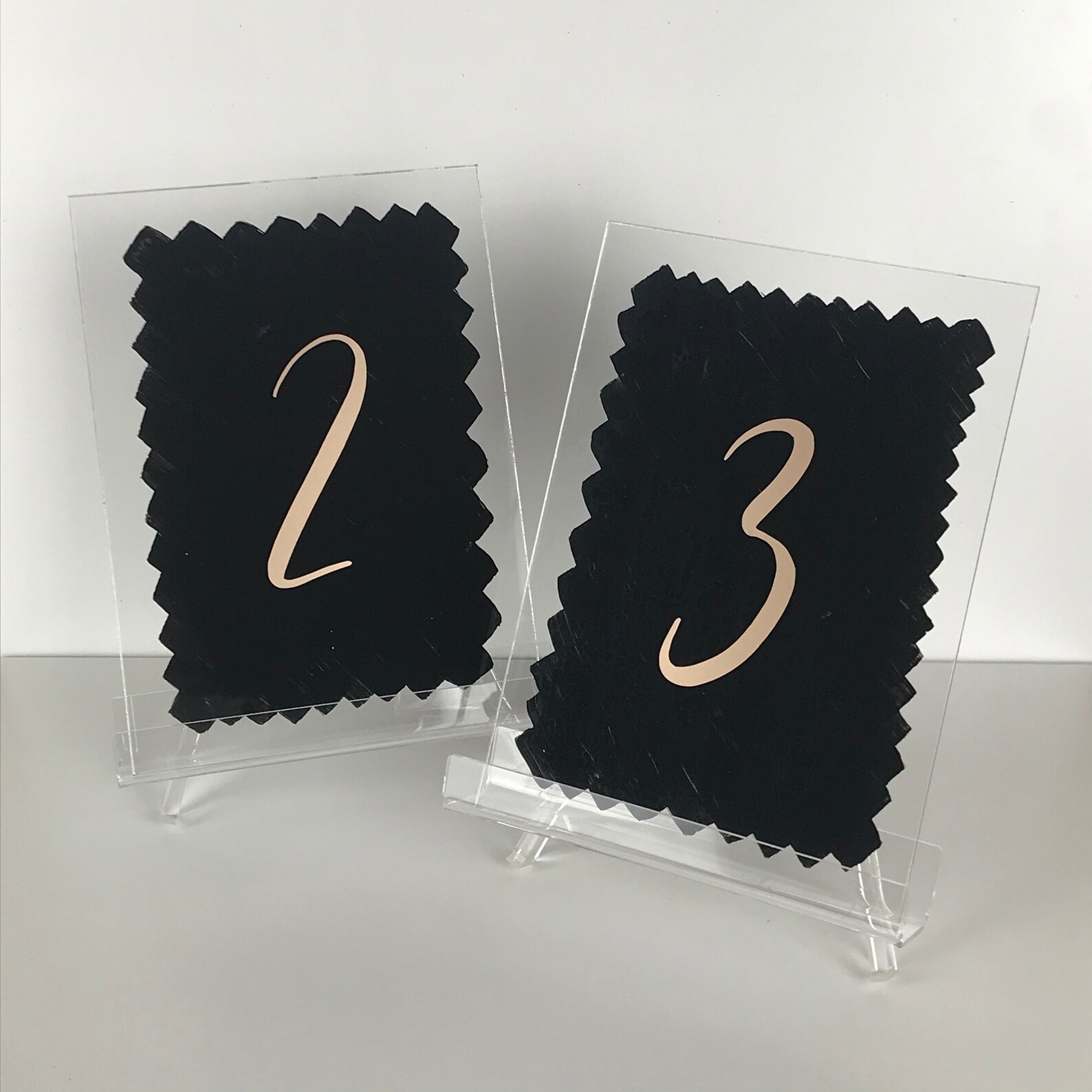 Black Painted Acrylic Table Numbers for Weddings Black and Etsy