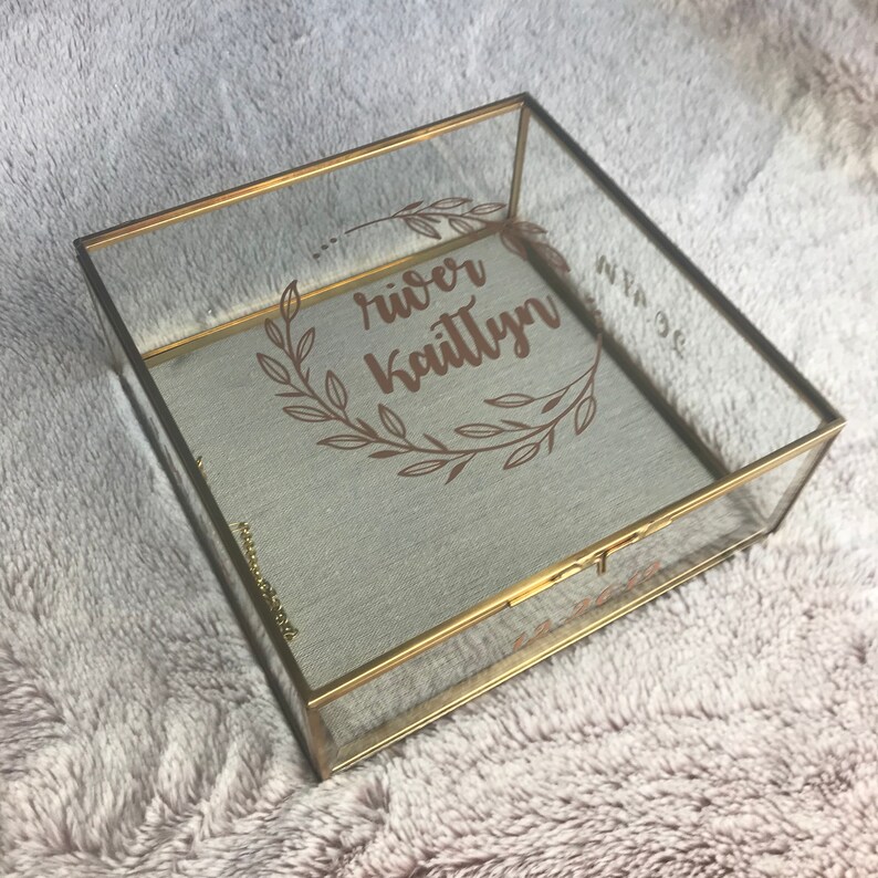 Newborn Baby Glass Gift Box / Baby Keepsake Box Etsy