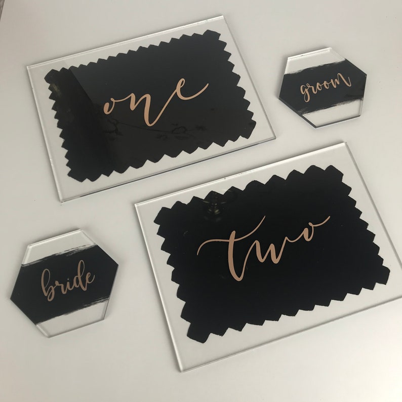 Black Painted Acrylic Table Numbers for Weddings Black and Etsy