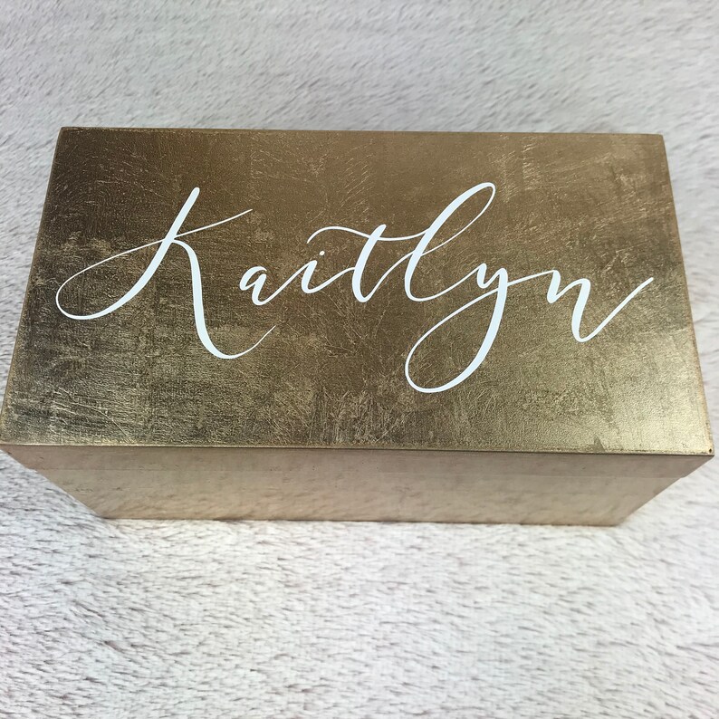 Gold Lacquer Monogram Rectangular Jewelry Box / Makeup Desk - Etsy