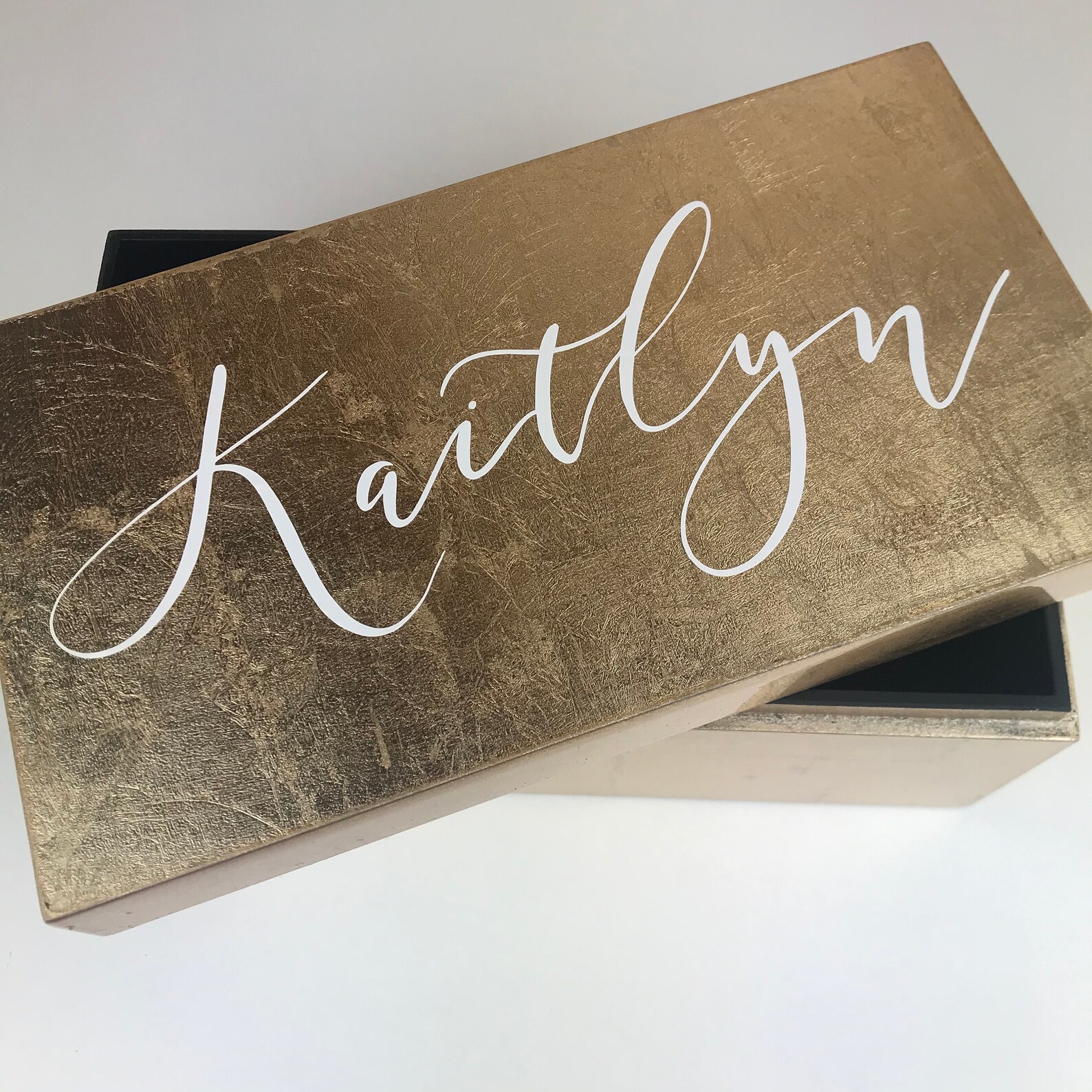 Gold Lacquer Monogram Rectangular Jewelry Box / Makeup Desk - Etsy