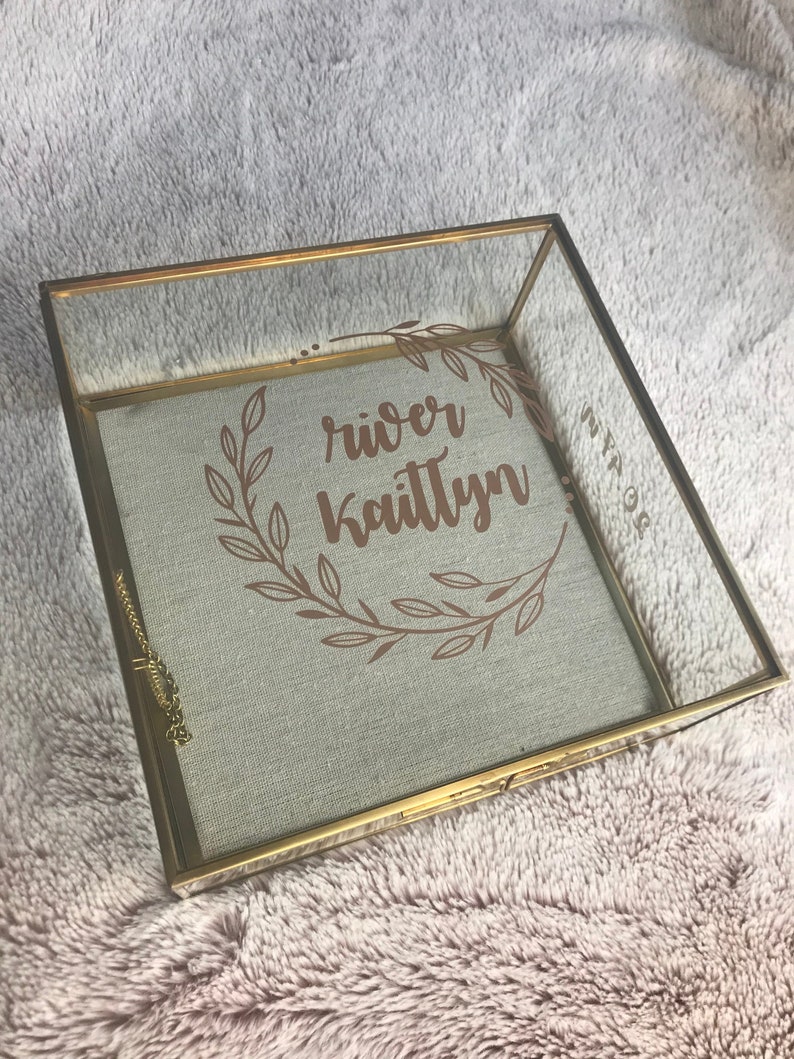 Newborn Baby Glass Gift Box / Baby Keepsake Box Etsy