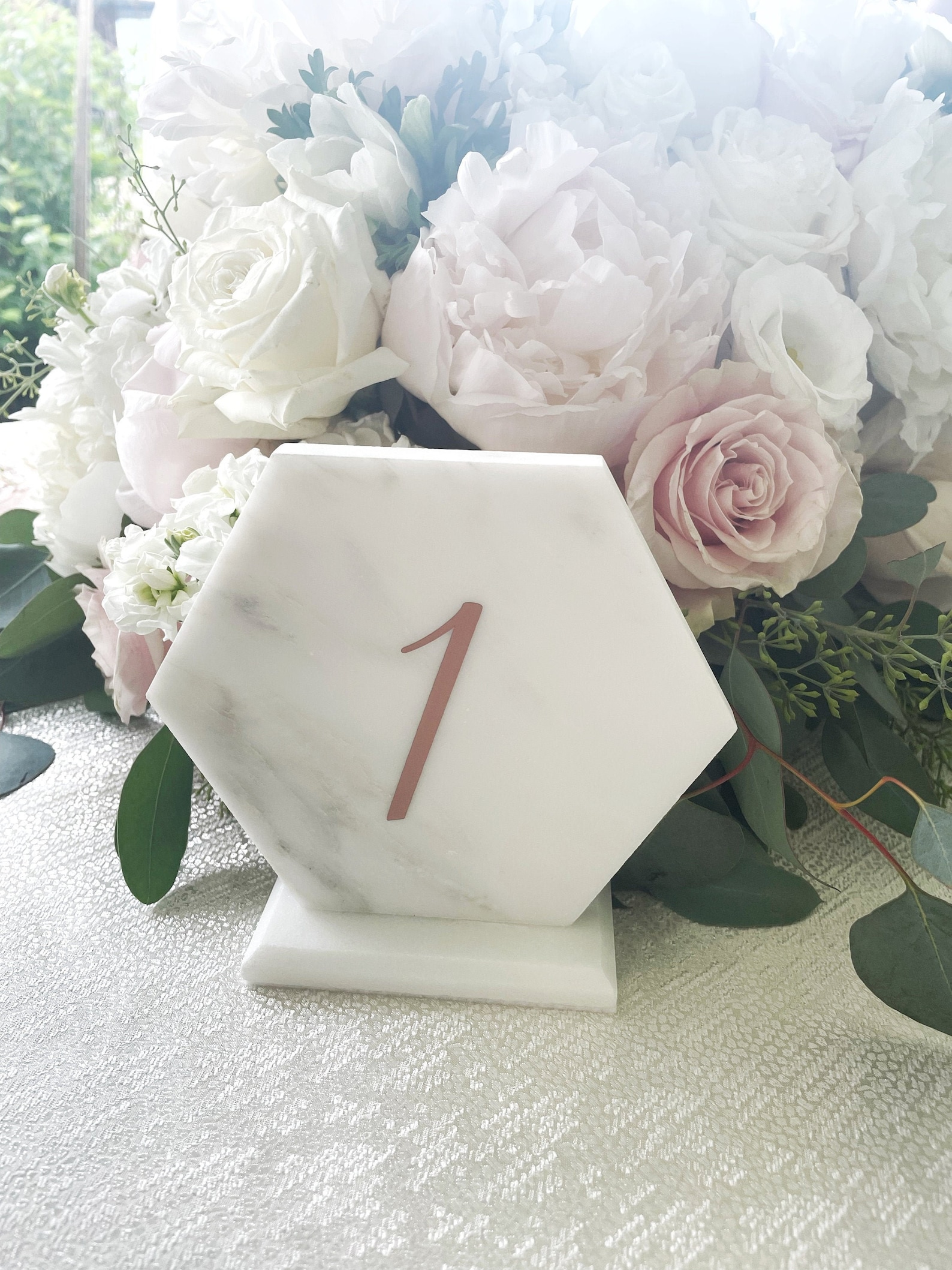 Marble Hexagon Table Numbers / Unique Wedding Table Numbers / Etsy