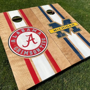 Custom College Cornhole Boards, College, Personalized, Distressed, Hand Painted, Custom Cornhole Boards
