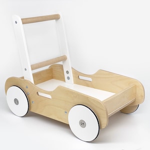 Wooden Walker & Wagon for Baby / Toddlers - Handcrafted Montessori Toy, First Birthday Baby Boy / Girl  Gift