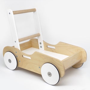 Wooden Walker & Wagon for Baby / Toddlers - Handcrafted Montessori Toy, First Birthday Baby Boy / Girl  Gift