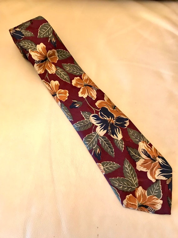 Nostalgic Necktie, Floral Maroon, Cotswold Collec… - image 2