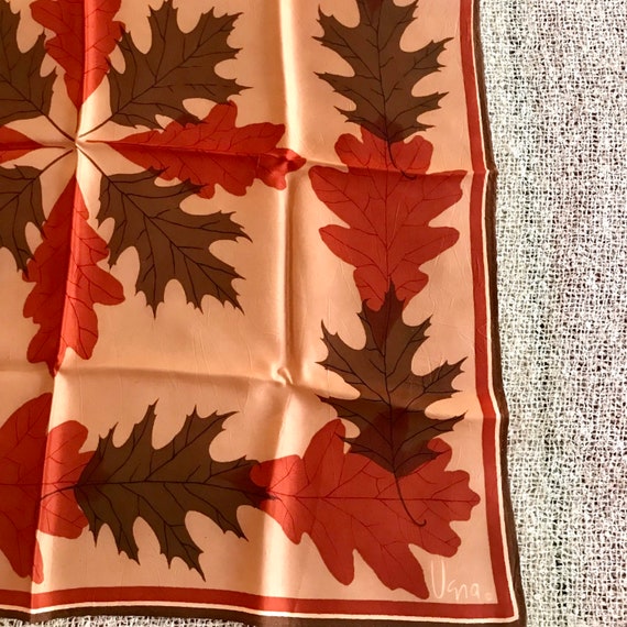 Vera Scarf, Autumn Leaves, Browns and Orange, Squ… - image 5