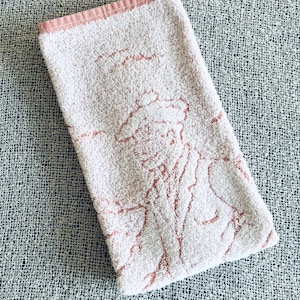 Vintage Golfer’s Hand Towel, Cannon, Cotton/Poly Towel, White/Pink, Made in USA