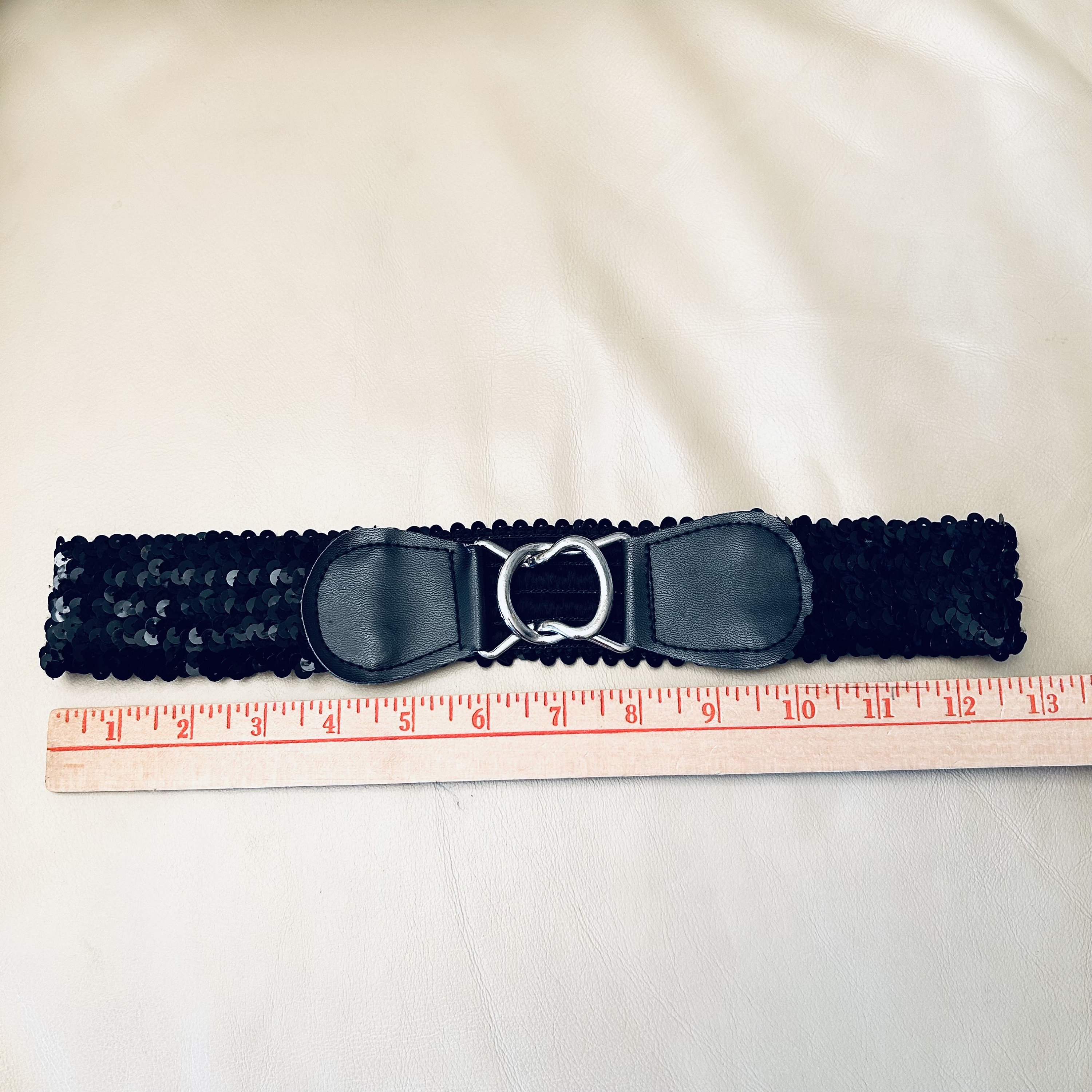 Black Sequin Stretch Belt, Disco Belt, 80s -90s Vintage - Etsy