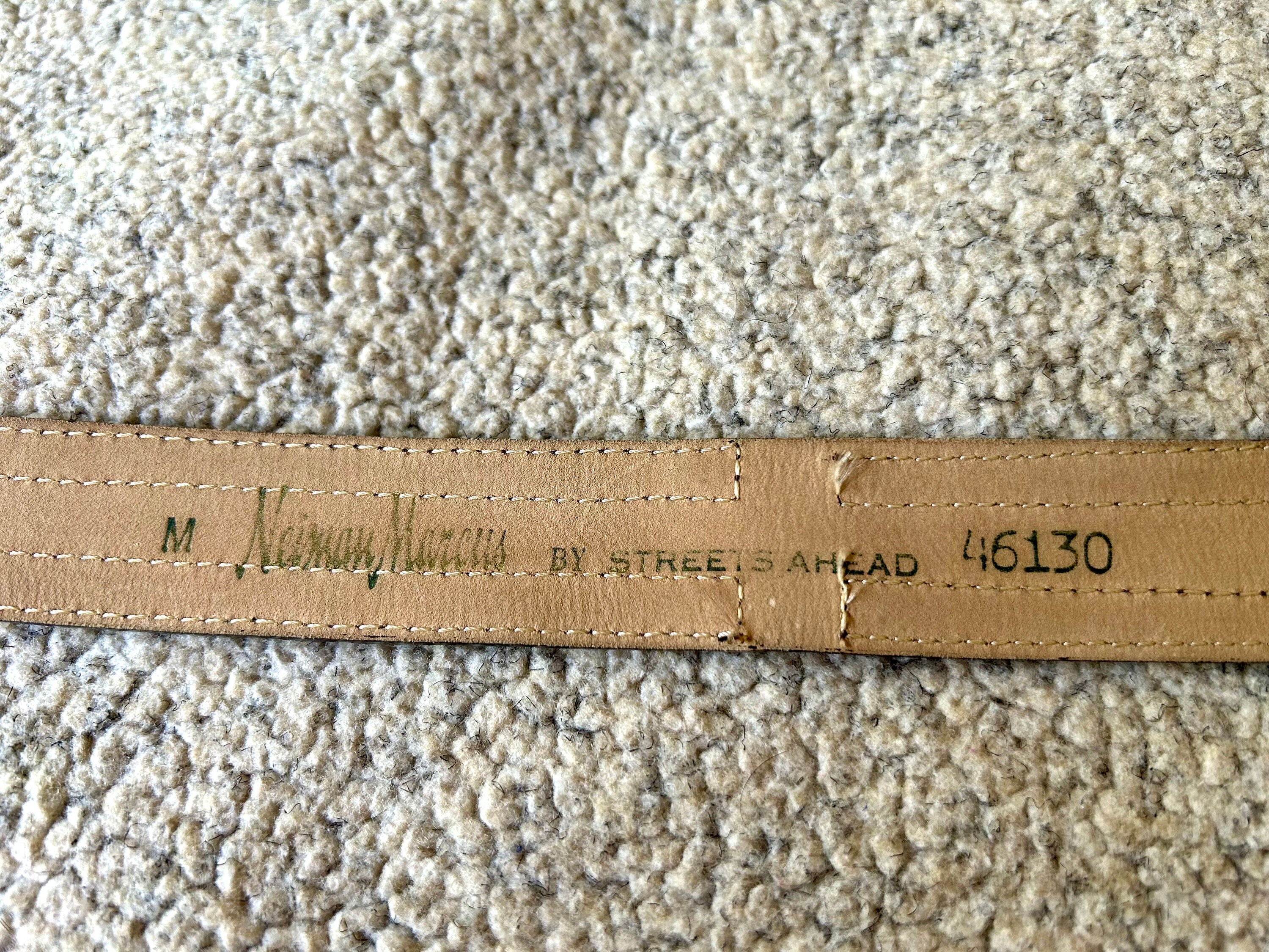 Vintage Leather Belt, Streets Ahead, Brown Tan Stripe, Waist 