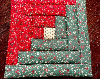 Salvamanteles navideño acolchado, agarradera para ollas, Quilts Unlimited USA