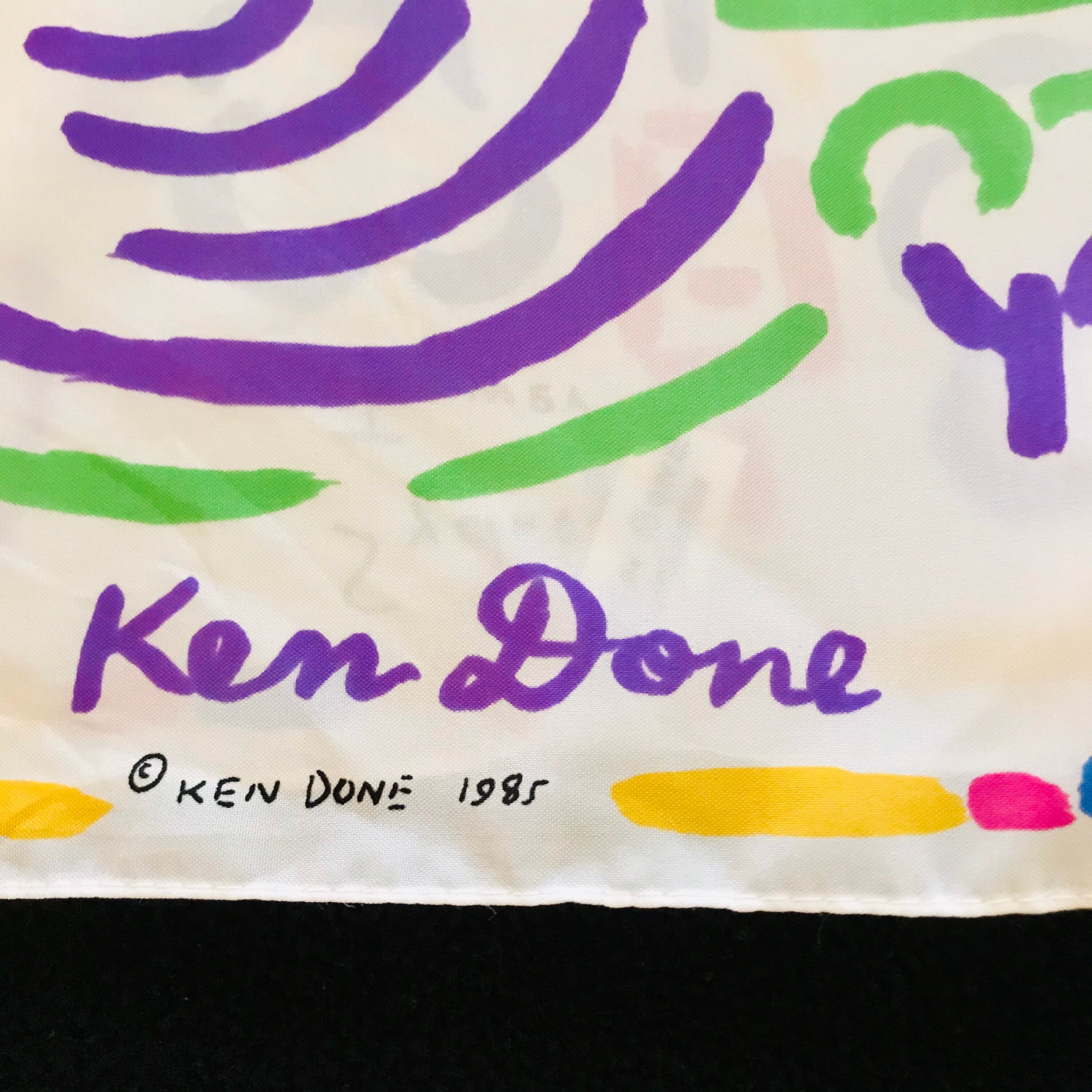 80s Ken Done Signed Scarf, Australia Landmarks, Colorful