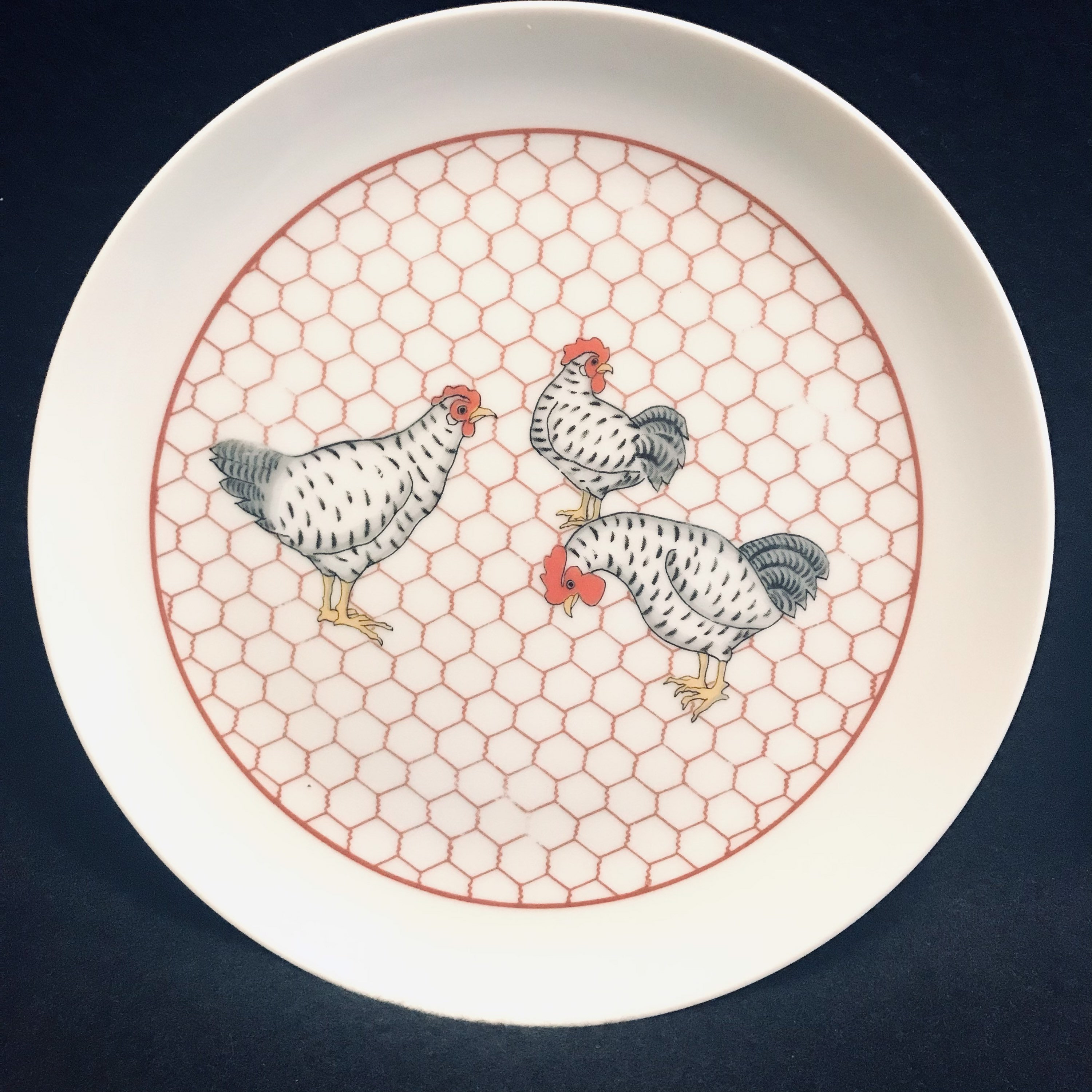 Farm Animal Plates, Cows, Chickens, Small Porcelain Plates, Vintage