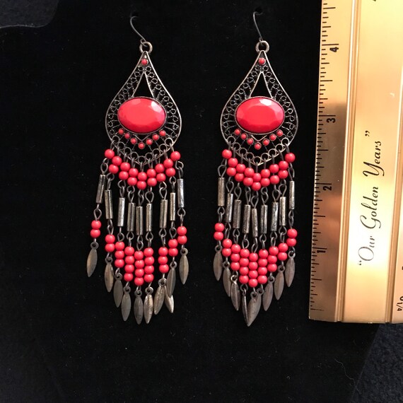 Boho Dangle Drop Earrings, Native American-inspir… - image 5