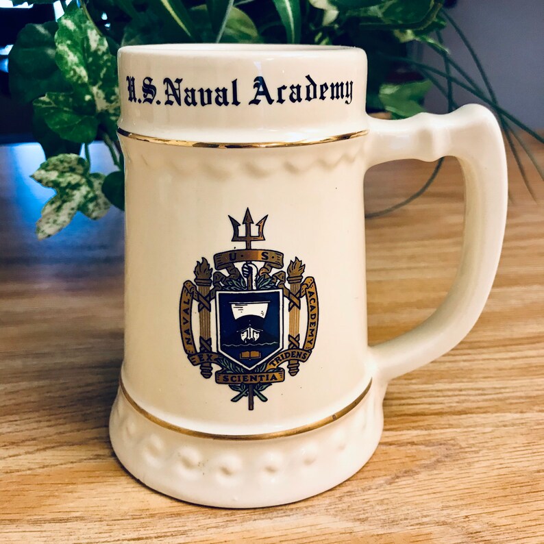 U.S. Naval Academy Stein Ceramic Beer Stein Navy Mug Made Etsy
