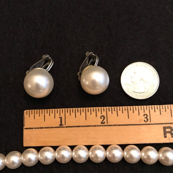 Pearl Necklace and Earrings, Faux Pearls, JAPAN, … - image 7