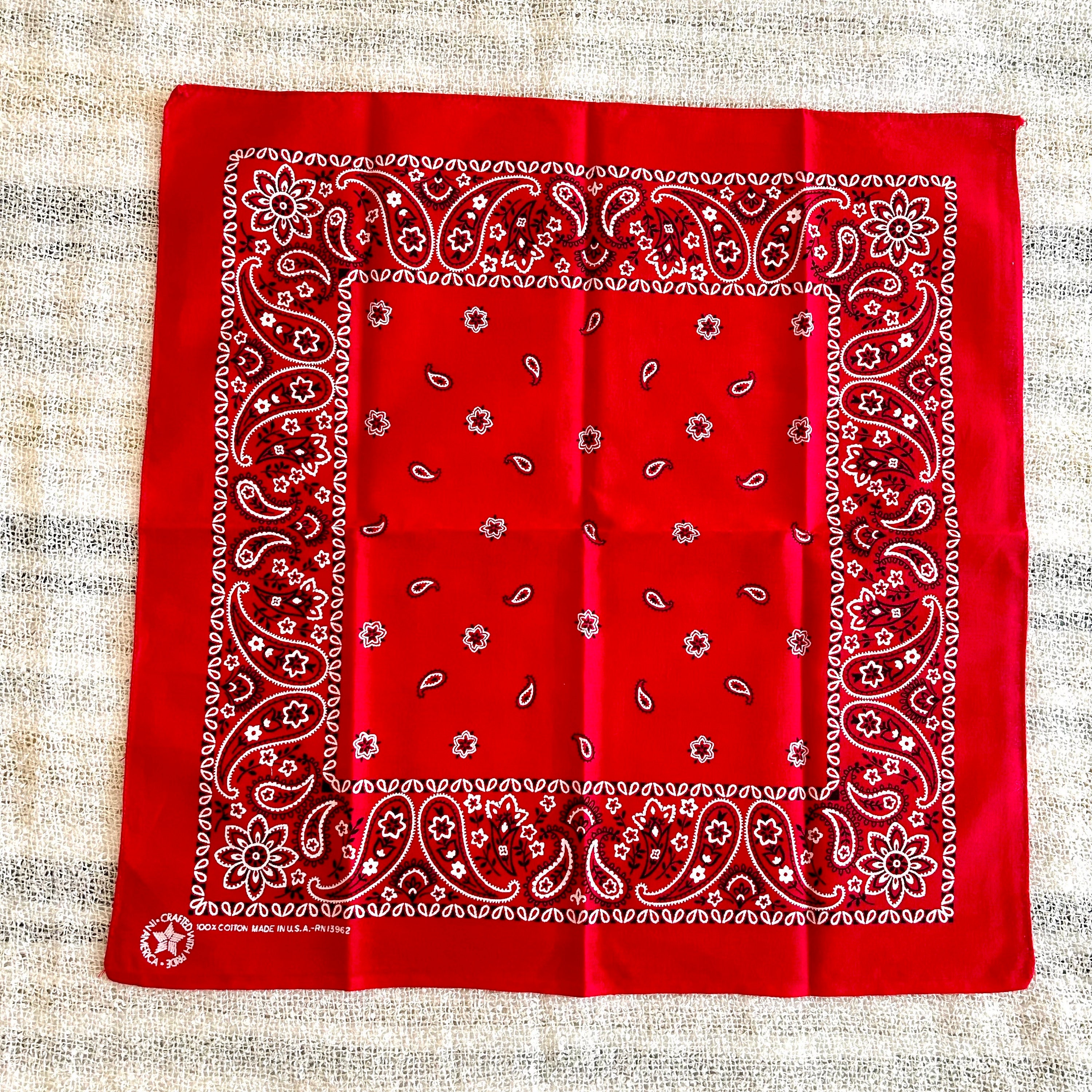 Vintage Red Bandana - Etsy Vintage Red Bandana - Etsy