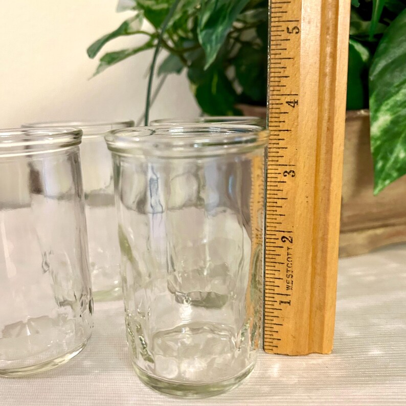 Jelly Jar Juice Glasses, Real Vintage, Diamond Bottom, Set of Four - Etsy