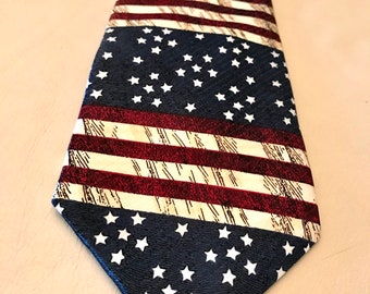 Americana Tie, Rockabilly Flag Tie, Stars and Stripes, Patriotic, Tango Max Raab, Father’s Day Gift