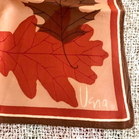 Vera Scarf, Autumn Leaves, Browns and Orange, Squ… - image 3