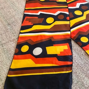 Southwest Colors Silk Scarf, Maisonaix France, Rectangle Scarf, Desert Sunset Colors