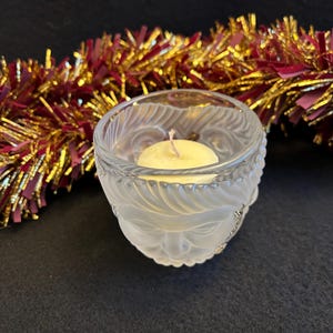 Mikasa Santa Votive Holder, Frosted and Clear, Santa Face Glass Dish