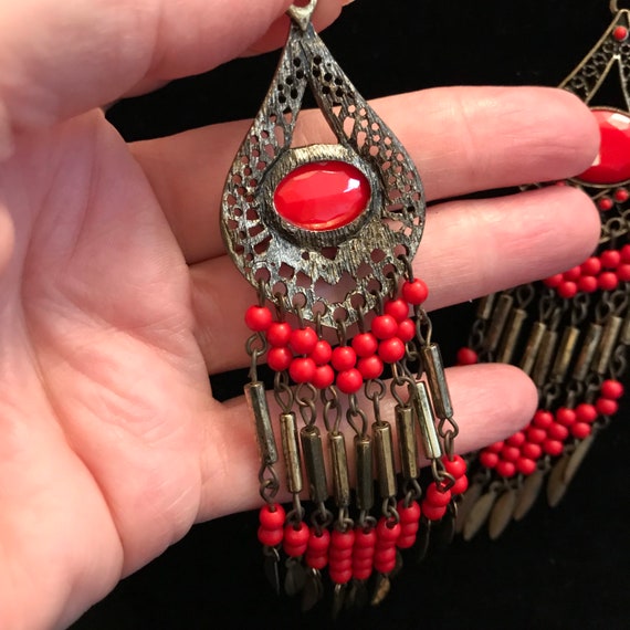 Boho Dangle Drop Earrings, Native American-inspir… - image 3